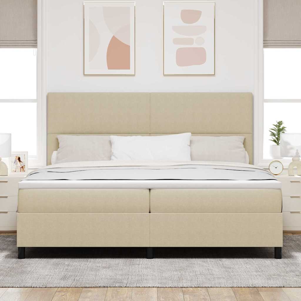 Letto a Sorgente LED Grigio chiaro e bianco 200 x 200 cm | homemem39