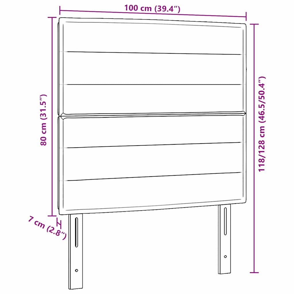 Testiera con testiera Nero 100 cm Tessuto
