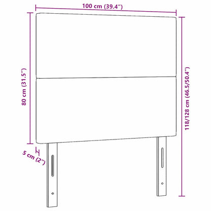 Testiera Verde grigio chiaro 100 cm Tessuto a coste