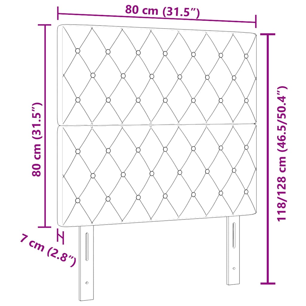 Testiera in Velluto con testiera Grigio chiaro 80 cm Velluto