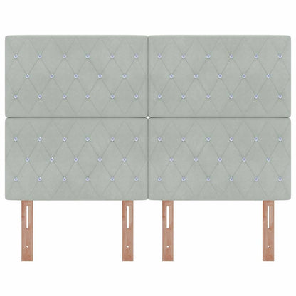 Testiera in Velluto con testiera Grigio chiaro 160 cm Velluto