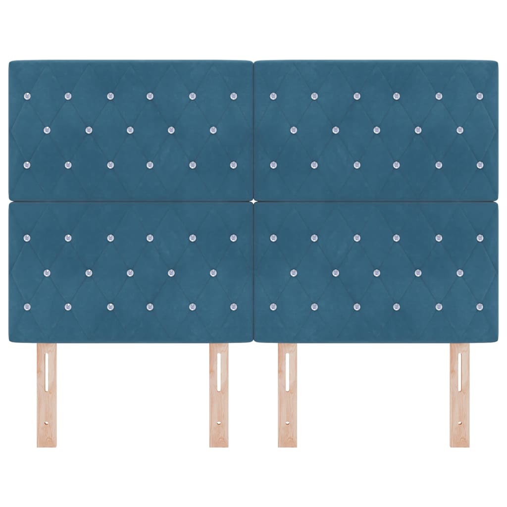 Testiera in Velluto con testiera Blu scuro 160 cm Velluto