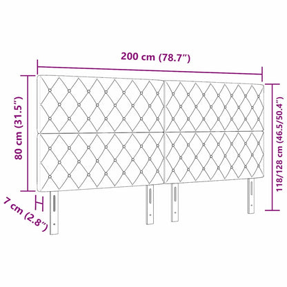 Testiera in Velluto con testiera Grigio chiaro 200 cm Velluto