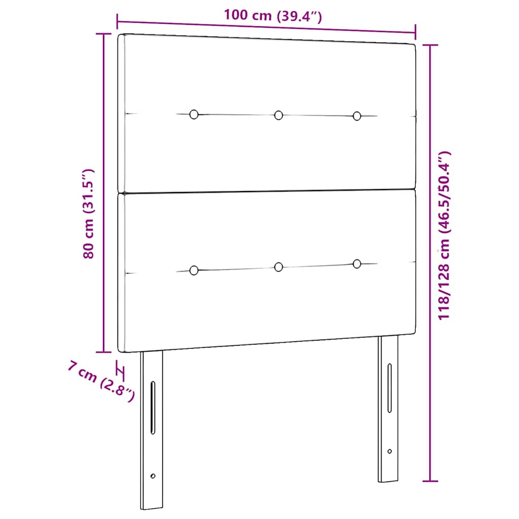 Testiera con testiera Grigio chiaro 100 cm Tessuto