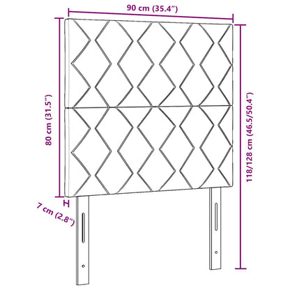 Testiera in Tessuto con testiera Marrone scuro 90 cm Tessuto
