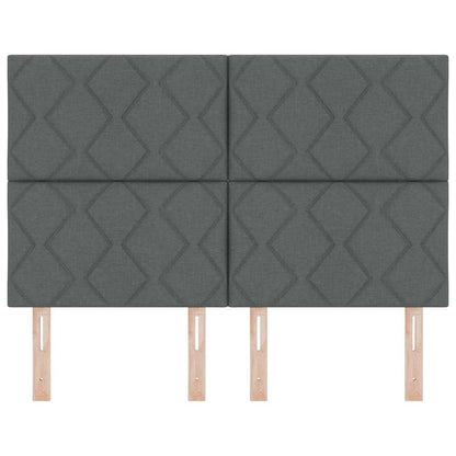 Testiera in Tessuto con testiera Grigio scuro 140 cm Tessuto