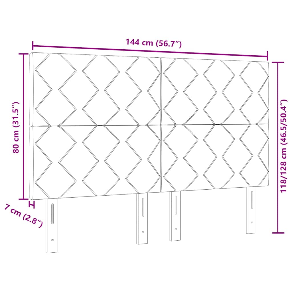 Testiera in Tessuto con testiera Grigio scuro 140 cm Tessuto