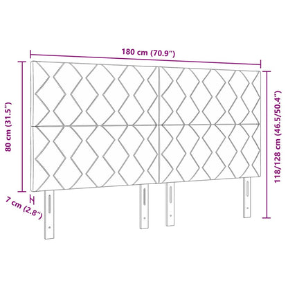 Testiera in Tessuto con testiera Marrone scuro 180 cm Tessuto