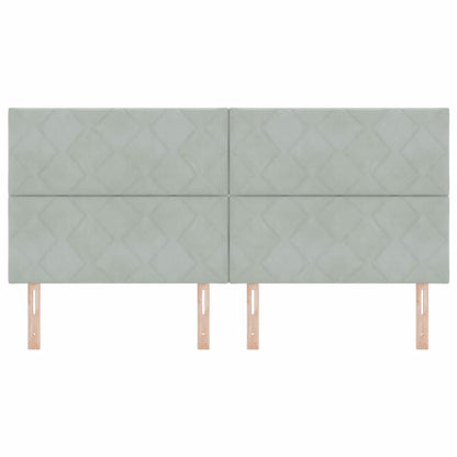 Testiera con testiera Grigio chiaro 200 cm Velluto