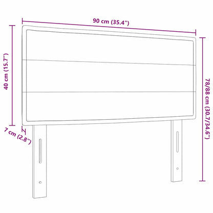 Testiera LED Montaggio a parete Grigio scuro 90 cm Tessuto