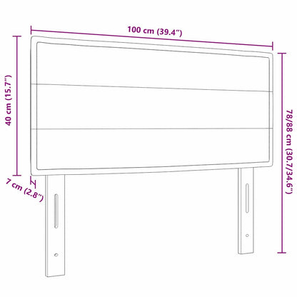 Testiera LED Montaggio a parete Marrone scuro 100 cm Tessuto