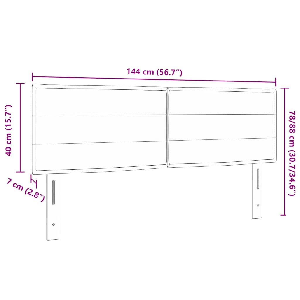 Testiera LED con strisce LED Grigio chiaro 144 cm Tessuto | homemem39