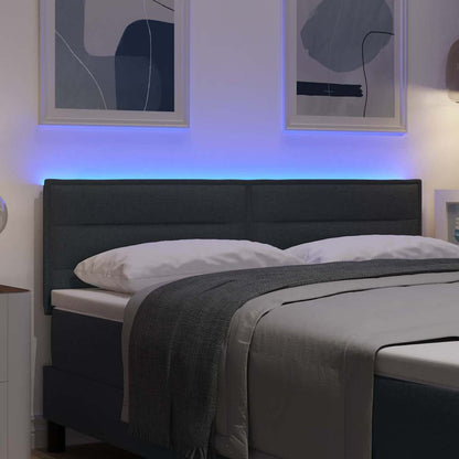 Testiera LED con strisce LED Grigio scuro 144 cm Tessuto