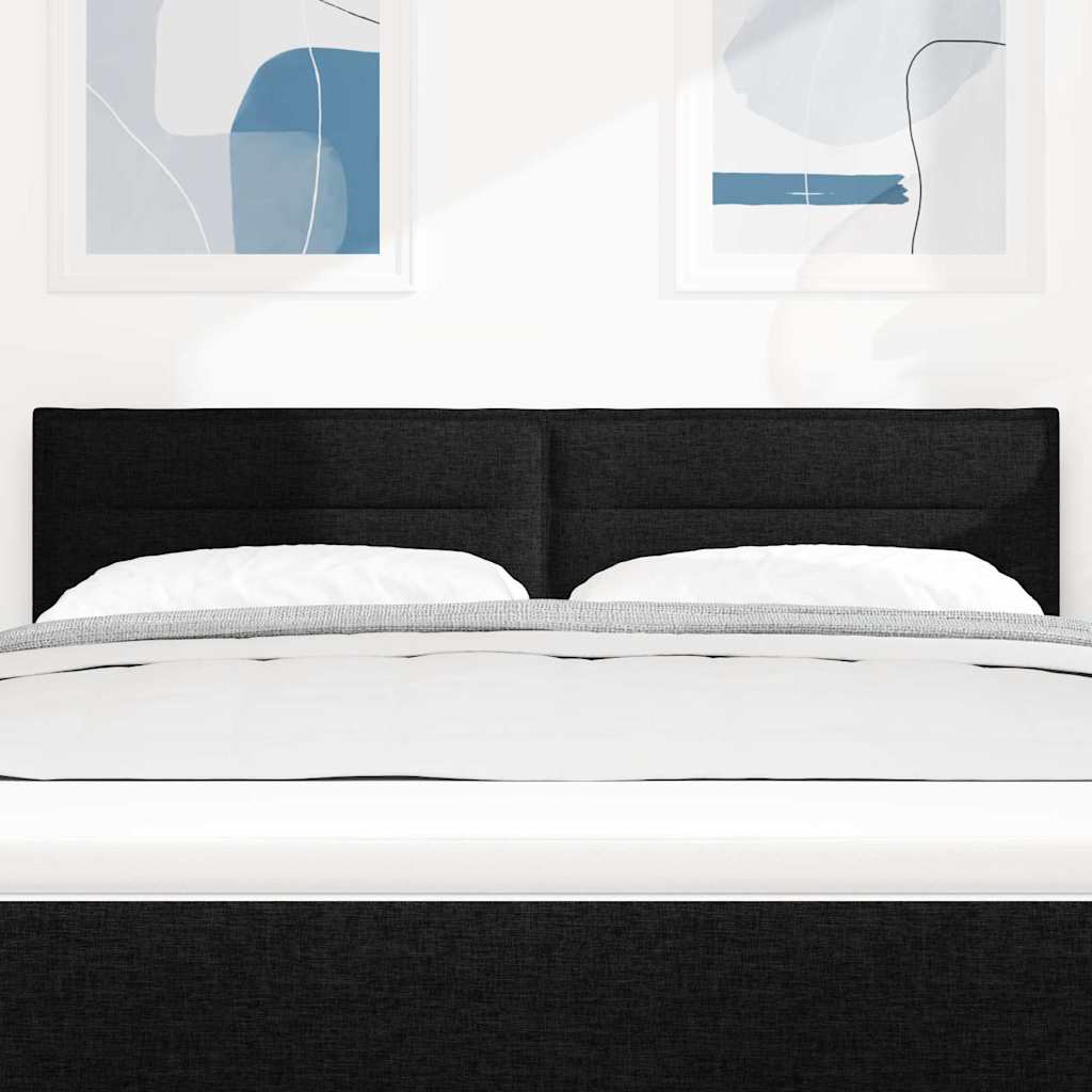 Testiera LED con strisce LED con testiera Nero 144 cm Tessuto | homemem39