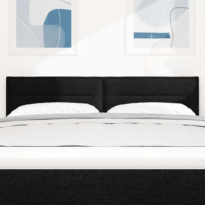 Testiera LED con strisce LED con testiera Nero 144 cm Tessuto | homemem39