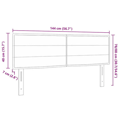 Testiera LED con strisce LED con testiera Blu 144 cm Tessuto | homemem39