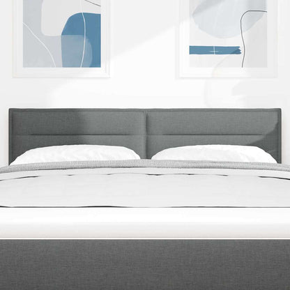 Testiera LED con strisce LED Grigio scuro 160 cm Tessuto | homemem39