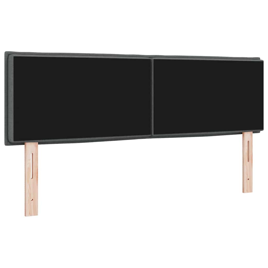 Testiera LED con strisce LED Grigio scuro 160 cm Tessuto | homemem39