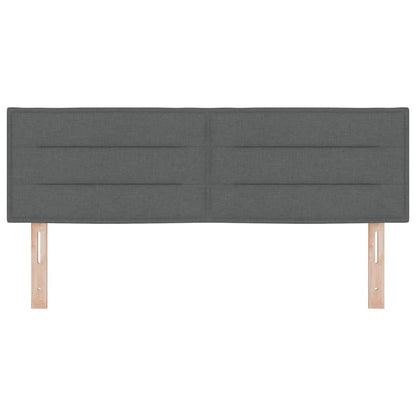Testiera LED con strisce LED Grigio scuro 160 cm Tessuto | homemem39