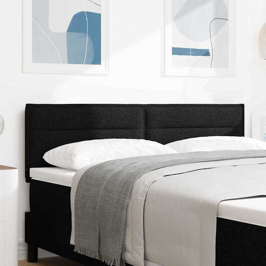 Testiera LED con strisce LED con testiera Nero 160 cm Tessuto | homemem39