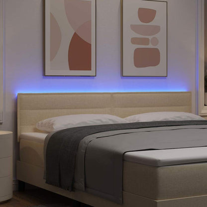 Testiera LED con strisce LED con testiera Crema 180 cm Tessuto | homemem39