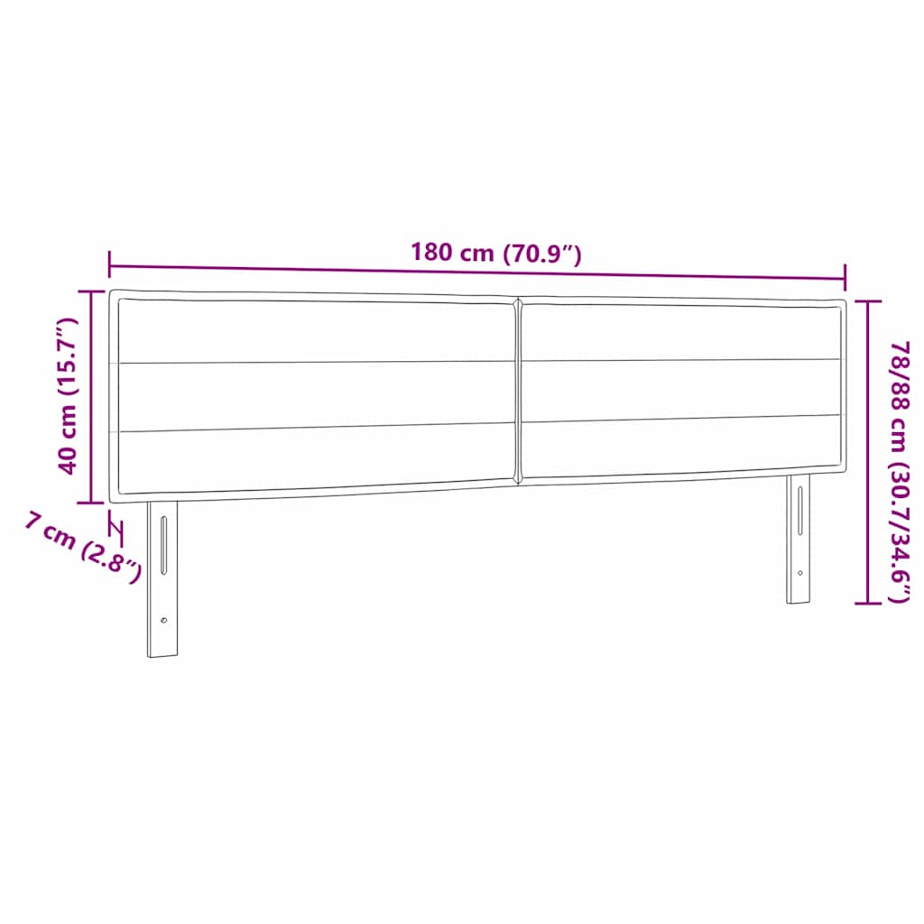 Testiera LED con strisce LED con testiera Crema 180 cm Tessuto | homemem39