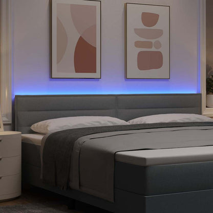 Testiera LED con strisce LED Grigio chiaro 200 cm Tessuto | homemem39