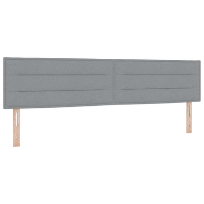 Testiera LED con strisce LED Grigio chiaro 200 cm Tessuto | homemem39