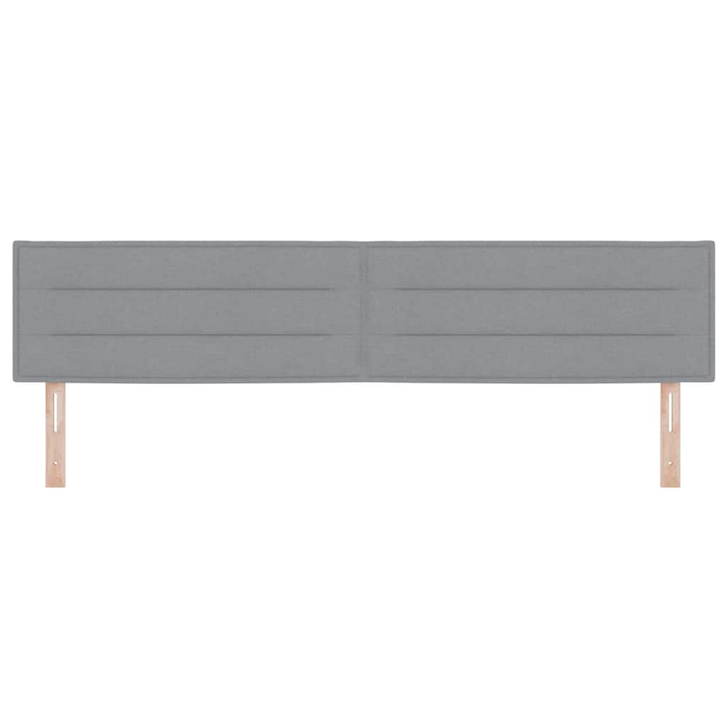 Testiera LED con strisce LED Grigio chiaro 200 cm Tessuto | homemem39