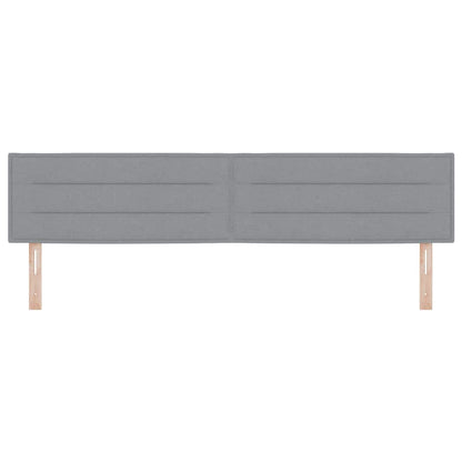 Testiera LED con strisce LED Grigio chiaro 200 cm Tessuto | homemem39