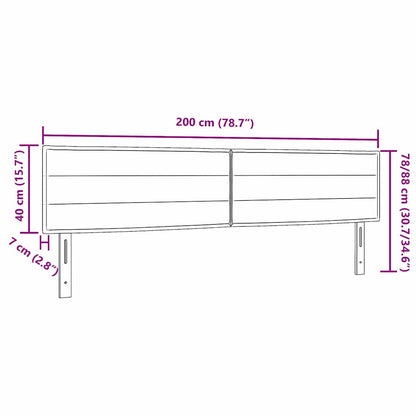 Testiera LED con strisce LED Grigio scuro 200 cm Tessuto | homemem39