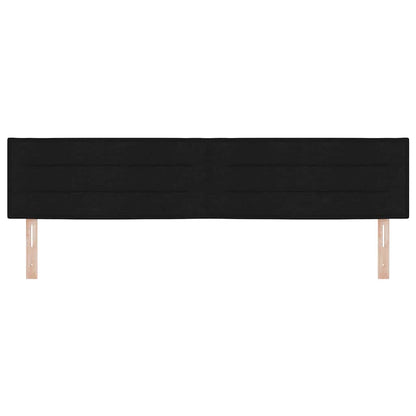 Testiera LED con strisce LED con testiera Nero 200 cm Tessuto | homemem39