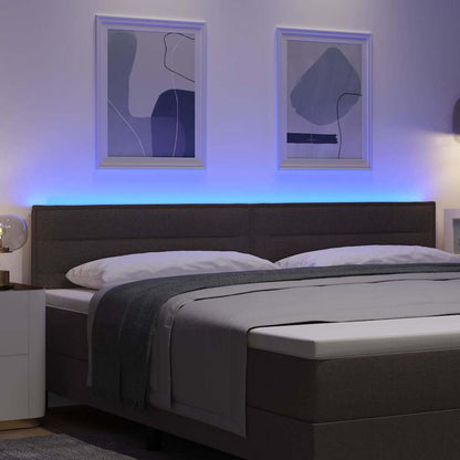 Testiera LED con strisce LED Marrone Scuro 200 cm Tessuto | homemem39
