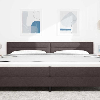 Testiera LED con strisce LED Marrone Scuro 200 cm Tessuto | homemem39