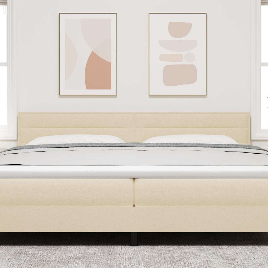 Testiera LED con strisce LED con testiera Crema 200 cm Tessuto | homemem39