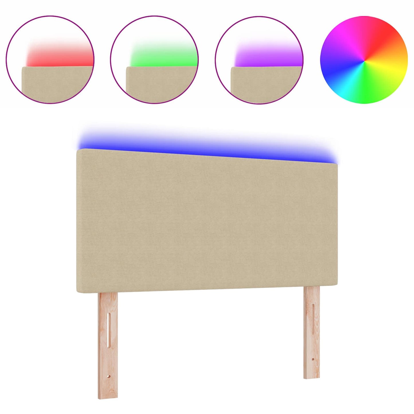 Testiera LED con testiera Grigio Verde 80 cm Poliestere