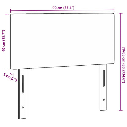 Testiera LED con testiera Grigio scuro 90 cm Tessuto in Cords | homemem39