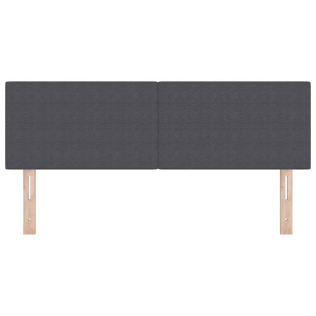Testiera LED con testiera Grigio scuro 160 cm Tessuto in Cords | homemem39