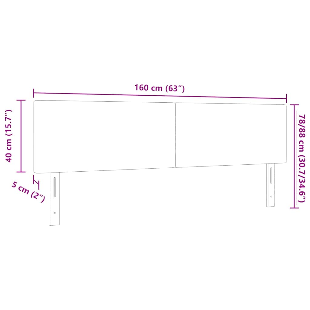 Testiera LED con testiera Grigio Verde 160 cm Tessuto in Cords | homemem39