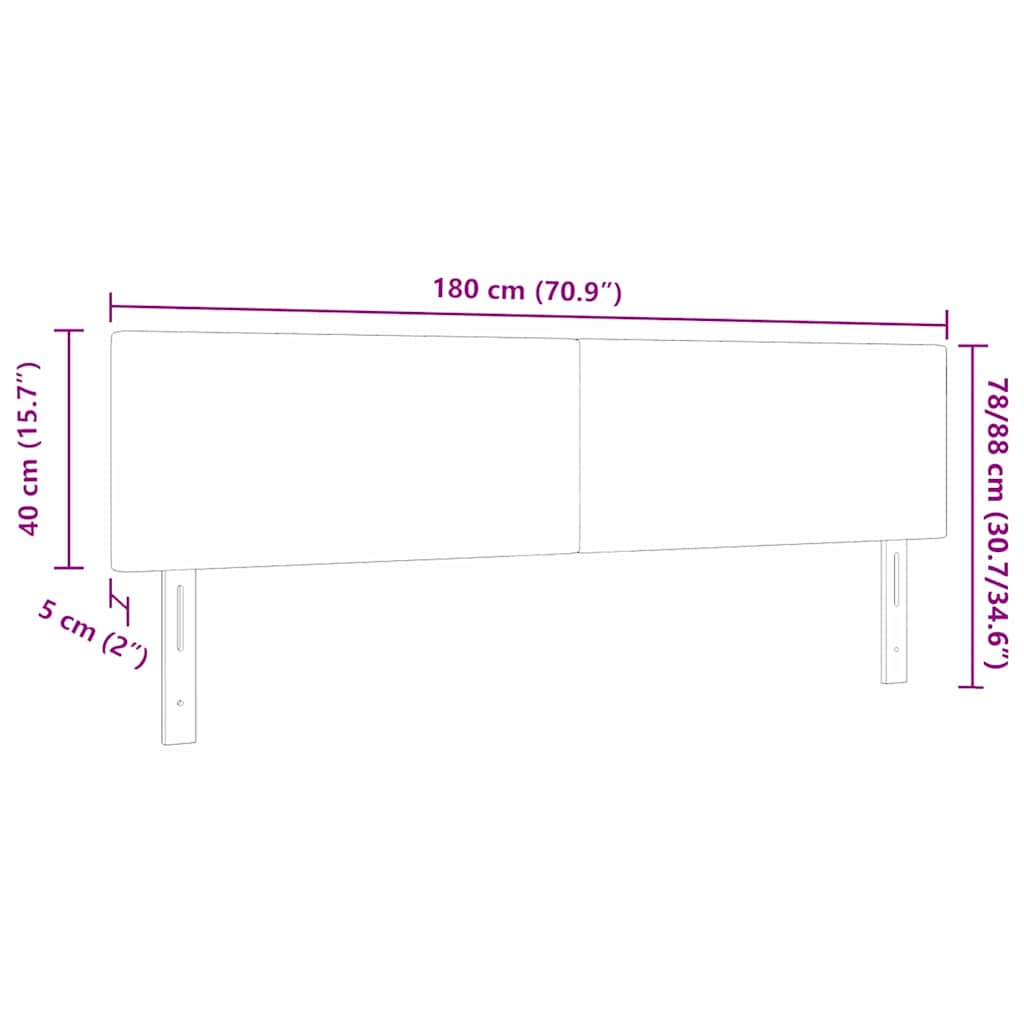 Testiera LED con testiera Grigio chiaro 180 cm Tessuto in Cords | homemem39