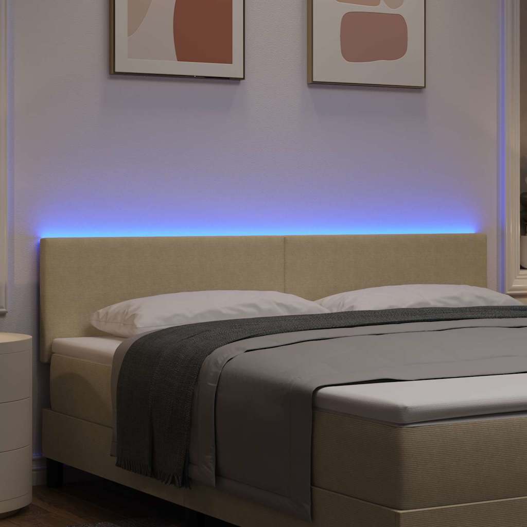 Testiera LED con testiera Grigio Verde 180 cm Tessuto in Cords | homemem39