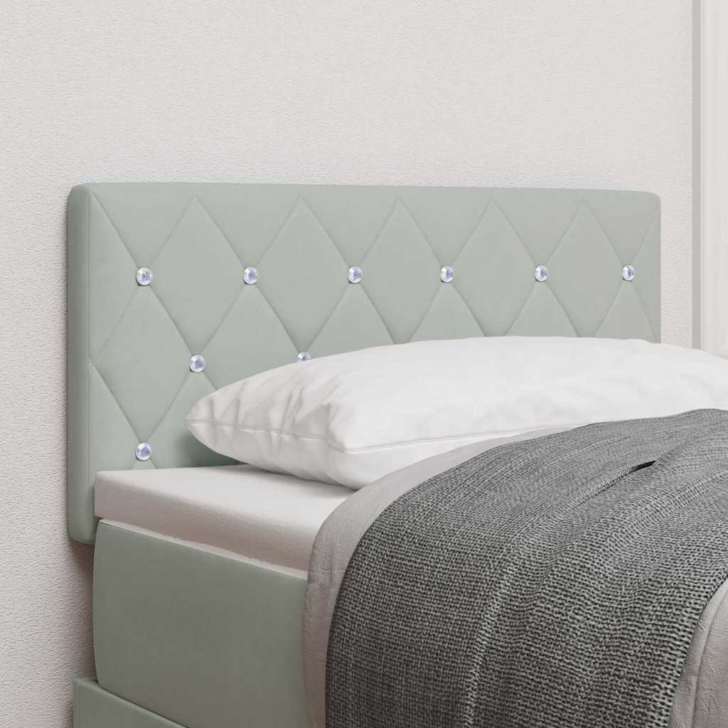 Testiera LED con strisce LED Grigio chiaro 80 cm Velluto | homemem39