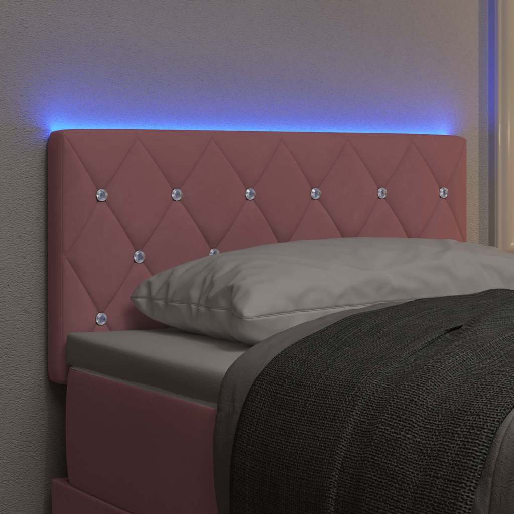 Testiera LED con strisce LED con testiera Rosa 80 cm Velluto | homemem39