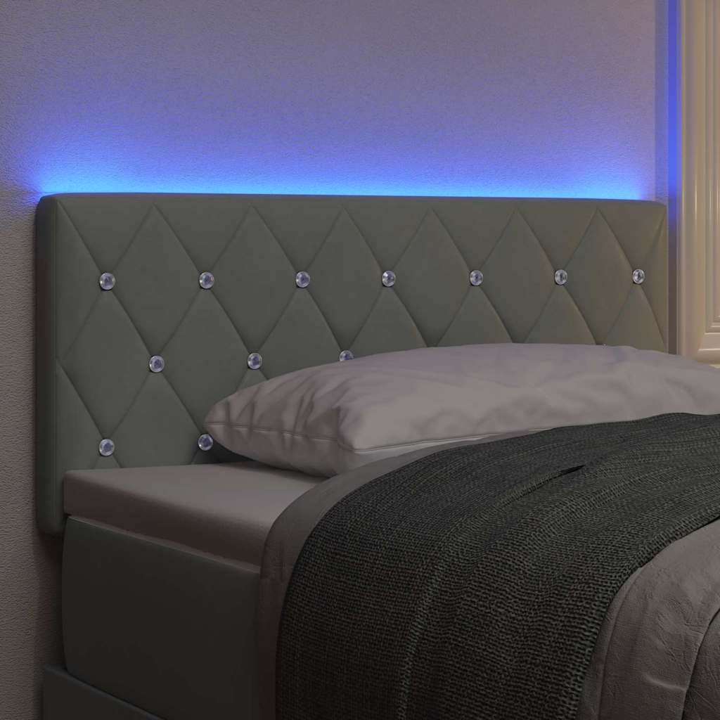 Testiera LED Argille con testiera Grigio chiaro 90 cm Velluto