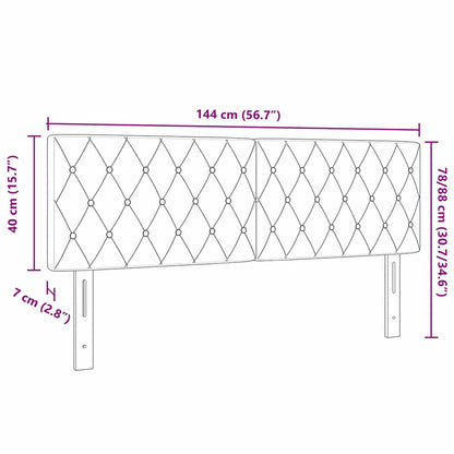 Testiera LED Argille con testiera Grigio scuro 144 cm Velluto