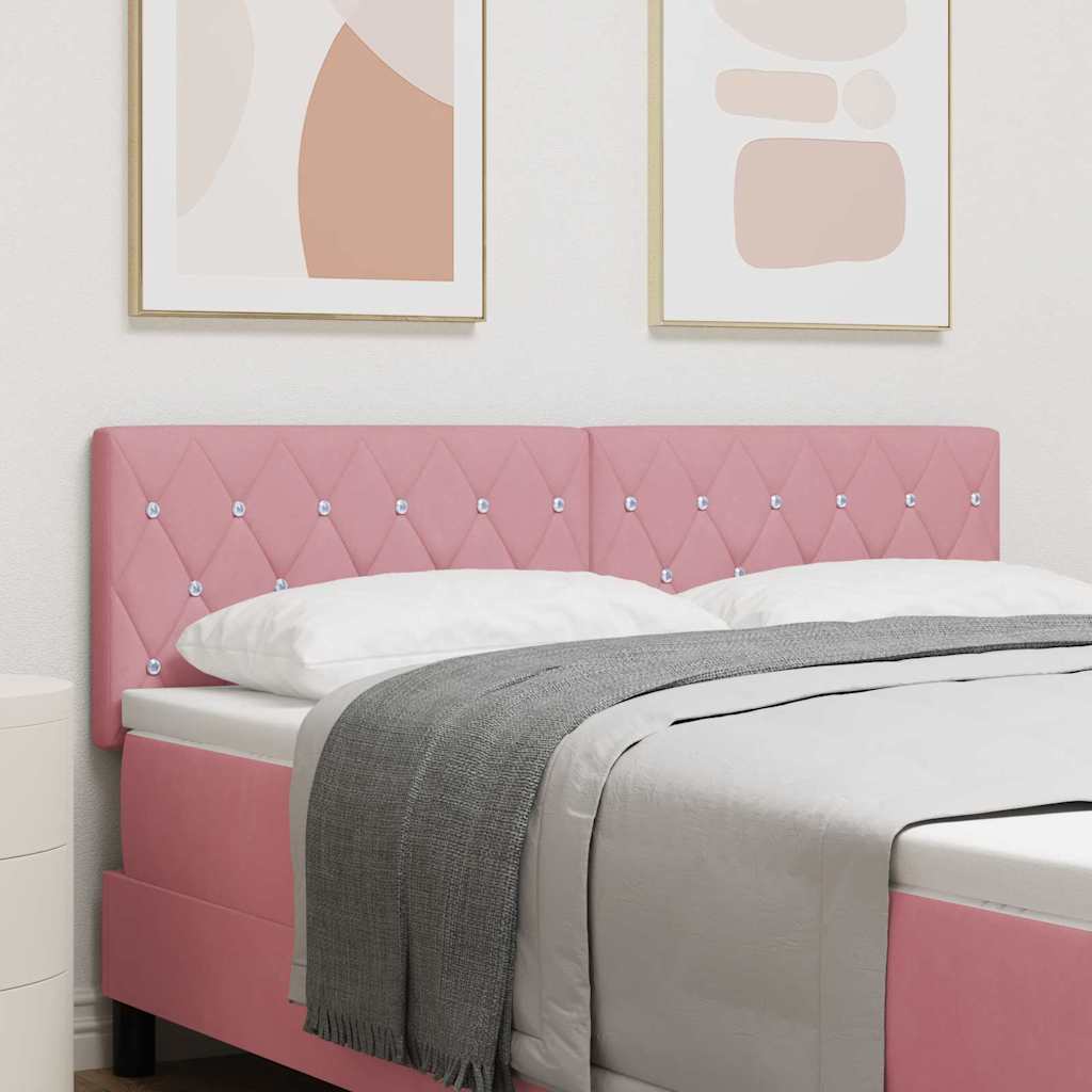 Testiera LED con strisce LED con testiera Rosa 160 cm Velluto | homemem39