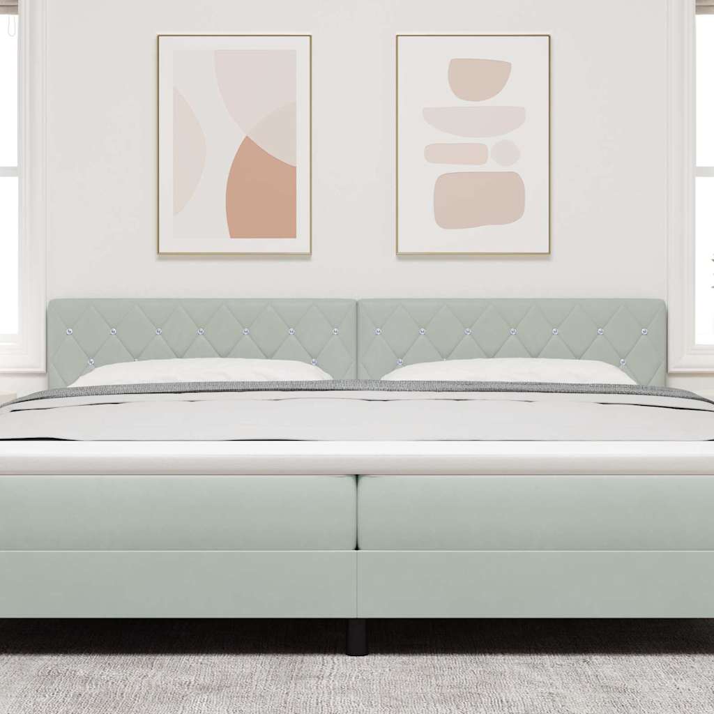 Testiera LED Argille con testiera Grigio chiaro 100 cm Velluto