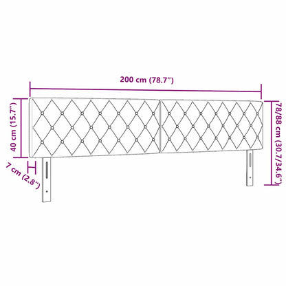 Testiera LED Argille con testiera Verde scuro 100 cm Velluto