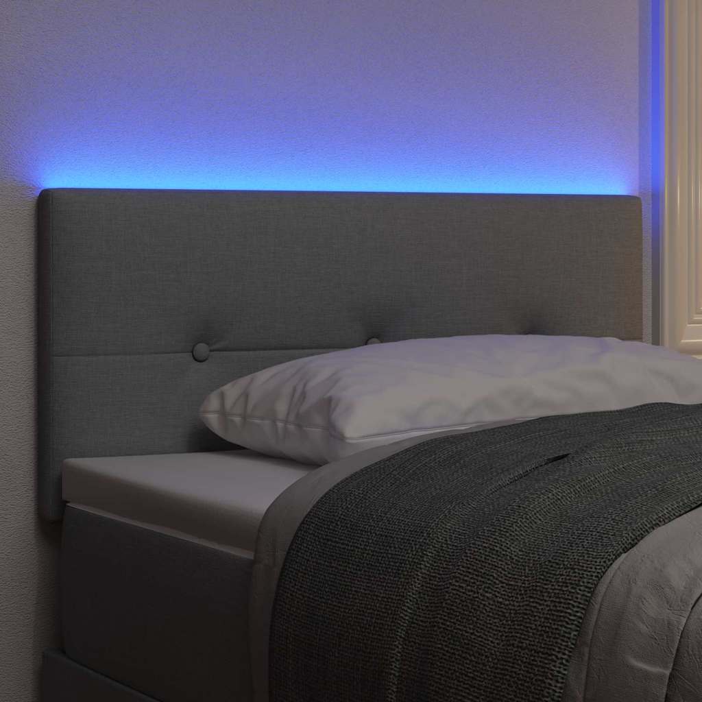 Testiera LED con testiera Grigio chiaro 90 cm Tessuto