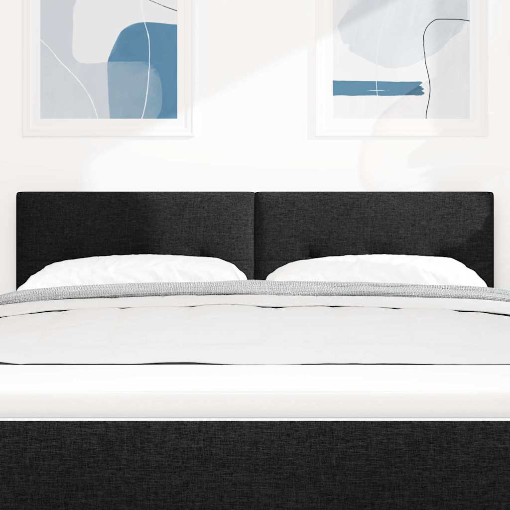 Testiera LED con strisce LED con testiera Nero 144 cm Tessuto | homemem39